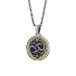 Serpent's Ode to Eternity | Emerald-Accented Double Snake Infinity 925 Silver Pendant